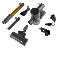 Trådløs Håndholdt Støvsuger, 250W Motor, 26kPa Sugekraft,guld Clearance