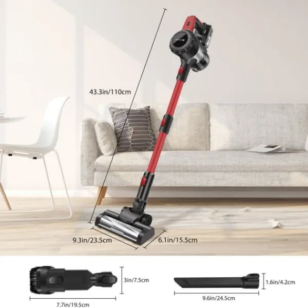 Håndstøvsugere>Trådløs støvsuger, 3000 mAh batteri, 15 kPa sugeeffekt, letvægts under 3 kg, HEPA-filter, brugervenligt design