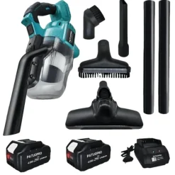 Håndstøvsugere>Trådløs Støvsuger, Genopladelig, Multifunktionelt Design,2PCS 4.0Ah Batteri, EU