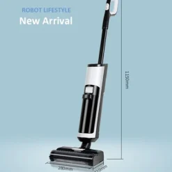 Gulvstøvsugere>Trådløs støvsuger, våd- og tørvask, smart selvrensende funktion,RL8PRO 110-240V