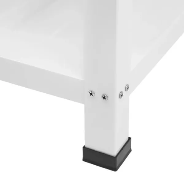 Udendørs gaskomfur - 4-blus komfur - To opbevaringshylder - 4 drejeknapper med individuel kontrol - Manuel tænding - Rektangulær jernramme - Hvid Hot