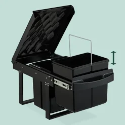 Udtrækkelig affaldsspand, 41,3x34x51,8 cm, Sort Sale