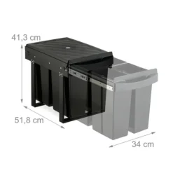 Udtrækkelig affaldsspand, 41,3x34x51,8 cm, Sort Sale