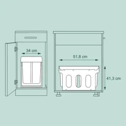 Udtrækkelig affaldsspand, 41,3x34x51,8 cm, Sort Sale