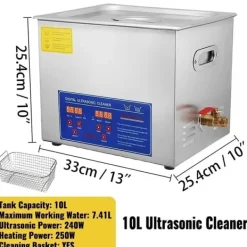 Ultralydsrenser>Ultralydsrenser, Dybderensningskraft, Brugervenlig Kontrol,10L