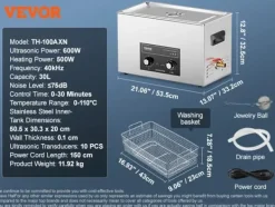 Ultralydsrenser>Ultralydsrenser, Justerbar Opvarmning, 40kHz Frekvens,30L