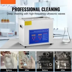 Ultralydsrenser>Ultralydsrensningsmaskine SM® - 6L, 240V, 200W, rustfrit stål, sølv, til glas, smykker, tandproteser
