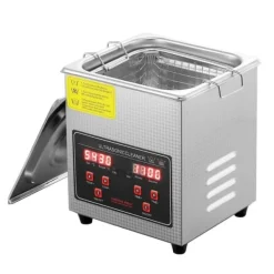 Ultrasonic Cleaner med digital timer og varme, professionel rengøringsmaskine til smykker, briller og små dele (2L) i rustfrit stål. Outlet