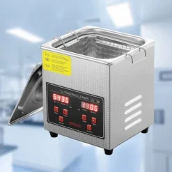 Ultrasonic Cleaner med digital timer og varme, professionel rengøringsmaskine til smykker, briller og små dele (2L) i rustfrit stål. Outlet