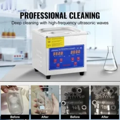 Ultrasonisk rengøringsmaskine 1,3 l - Professionel ultralydsrenser med digital skærm og præcis aflæsning. New