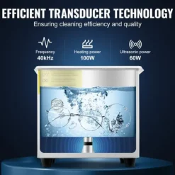 Ultrasonisk rengøringsmaskine 1,3 l - Professionel ultralydsrenser med digital skærm og præcis aflæsning. New