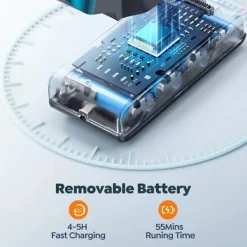 V60 - Ledningsfri skaftstøvsuger - 450 W - 38 kPa sugekraft - Børsteløs motor - 55 min driftstid - Hvid