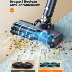 V60 - Ledningsfri skaftstøvsuger - 450 W - 38 kPa sugekraft - Børsteløs motor - 55 min driftstid - Hvid