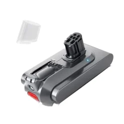 Støvsugertilbehør>V12 Detect Slim - Erstatningsbatteri til trådløs støvsuger - 25,2 V - 6000 mAh - 1 stk med AC‑oplader - Lysegrå