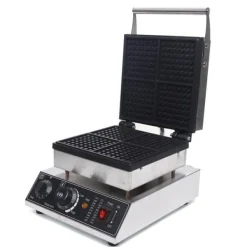 Vaffeljern - Professionelt - 4 forme - Firkantet - Slip-let - 1750 W - 220 V - Trykstøbt aluminium - Sølv Sale