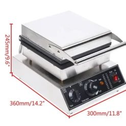 Vaffeljern - Professionelt - 4 forme - Firkantet - Slip-let - 1750 W - 220 V - Trykstøbt aluminium - Sølv Sale