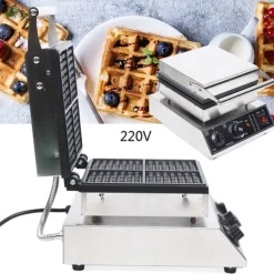 Vaffeljern - Professionelt - 4 forme - Firkantet - Slip-let - 1750 W - 220 V - Trykstøbt aluminium - Sølv Sale