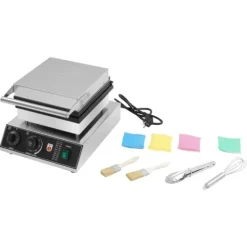 Vaffeljern>Vaffeljern, Dobbeltform, Temperaturjusterbar,sort