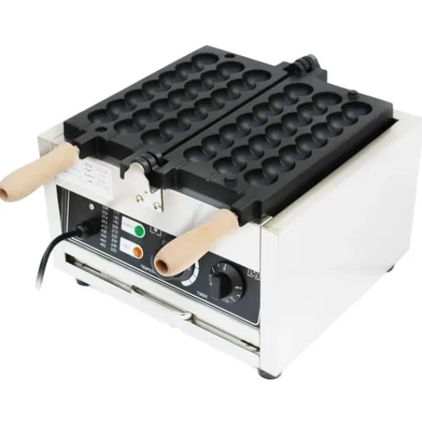 Vaffeljern>Vaffeljern, Effekt 1500W, Spænding 220V, Justerbar Temperatur 50-300°C, Bagetray Størrelse 30,5 x 29 cm, Timer Område 1-5 minutter