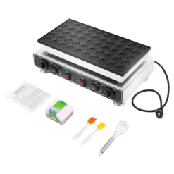 Vaffeljern>Vaffeljern, 50-huls design, non-stick belægning,Sølv og Sort, EU