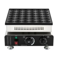 Vaffeljern, 36-huls kapacitet, non-stick design,Sort og sølv Clearance