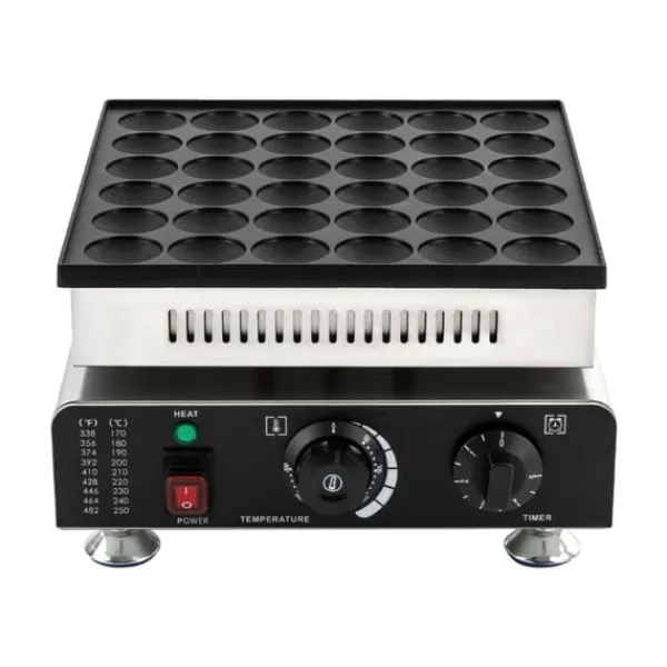 Vaffeljern, 36-huls kapacitet, non-stick design,Sort og sølv Clearance