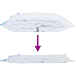 Vakuumopbevaringsposer til tekstiler - 20 stk | Størrelse: 100x80 cm | Farve: Gennemsigtig & Blå Discount