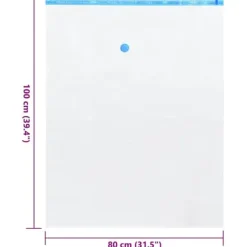 Vakuumopbevaringsposer til tekstiler - 20 stk | Størrelse: 100x80 cm | Farve: Gennemsigtig & Blå Discount