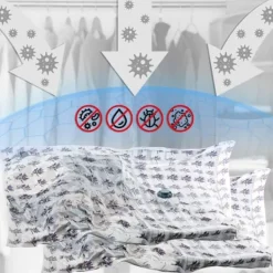 Vakuumpose til tøj, sengetøj, tæpper, med lavendelduft, 80x60 cm