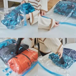 Vakuumpose til tøj, sengetøj, tæpper, med lavendelduft, 80x60 cm