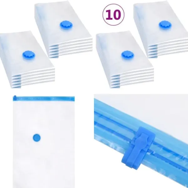 Opbevaringsposer Til Hjemmet>Vakuumposer til opbevaring af tøj 60x40 cm 10 stk. - Vakuumpose - Vakuumposer - Home & Living