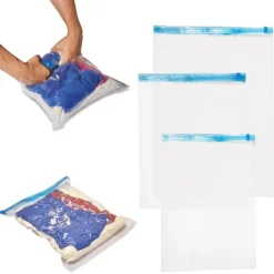 Opbevaringsposer Til Hjemmet>Vakuumposer til tøj - 9 stk - 3 størrelser - 35x50cm, 40x50cm, 50x70cm