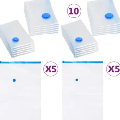 Vakuumposer til tøjopbevaring 2 størrelser 10 stk. - Vakuumpose - Vakuumposer - Home & Living Online