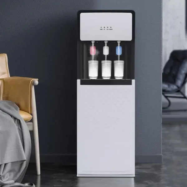 Vandautomat - Fritstående vanddispenser - Bundpåfyldt - Kold 10–15°C, varm 85–95°C - 500W/90W - 220V - Hvid Best