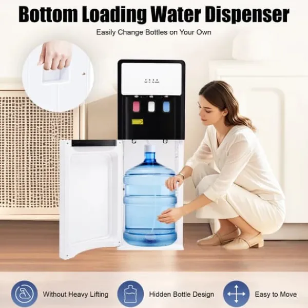 Vandautomat - Fritstående vanddispenser - Bundpåfyldt - Kold 10–15°C, varm 85–95°C - 500W/90W - 220V - Hvid Best