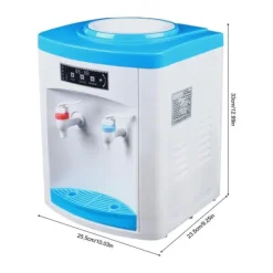 Vanddispenser - Bordmodel - Varm & Kold - Elektrisk 220V - Til Hjem & Kontor - Blå