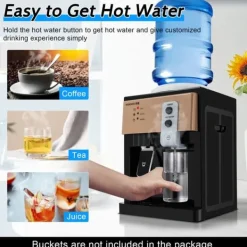 Vandkølere>Vanddispenser, Fritstående varm og kold, Kompakt bordmodel,Champagne