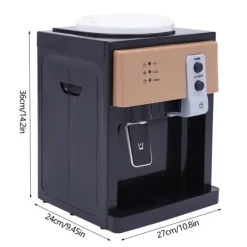 Vanddispenser, topbetjent i rustfrit stål, gul – 3 temperaturer (varm/kold/lunken), til 1,2–5 gal dunke, hurtig tapning, US/EU-stik Type 2 New