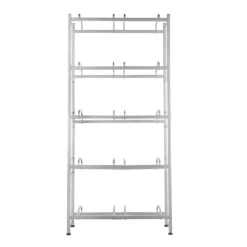 Vandkandeholder 5-lags, Dobbeltrækket, 10 flasker, Sølvgrå, effektiv opbevaring, robust design New