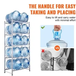 Vandkandeholder 5-lags, Dobbeltrækket, 10 flasker, Sølvgrå, effektiv opbevaring, robust design New