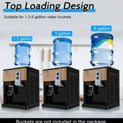 Vandkølere>Vandkøler/Vanddispenser - Bordmodel - 5 Gallon (18,9 L) - Varm & Kold 8–90 °C - Plastik - Champagne