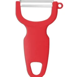 Madskrællere & Udkernere>Vandret frugt- og grøntskræller, længde 110 mm - rød