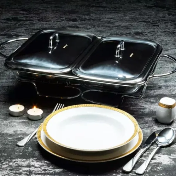 Tilbehør Til Madservering>VARMEbestandig BORDVARMER 2x1,6L KINGHOFF KH-1412