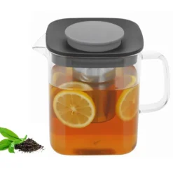 Varmebestandig glaskande med infuser til te, kaffe, Ceylon-urter, 900 ml, transparent Outlet