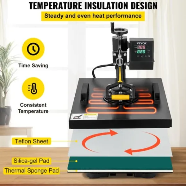 Damppresser>Varmepresse maskine, 38*38CM, Multifunktionel