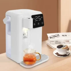 Varmtvandsdispenser - Bordmodel vandkoger - 3 l - 2200 W - LED-display - Justerbar temperatur - Hurtig opvarmning - Hvid New