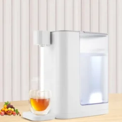 Varmtvandsdispenser - Varmtvandsautomat - 3 L - 2000 W - 5 Temperaturtrin - Hurtig Opvarmning - Temperaturkontrol - Til Kaffe Te Mælk - Hvid New