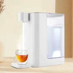 Varmtvandsdispenser - Varmtvandsautomat - 3 L - 2000 W - 5 Temperaturtrin - Hurtig Opvarmning - Temperaturkontrol - Til Kaffe Te Mælk - Hvid New