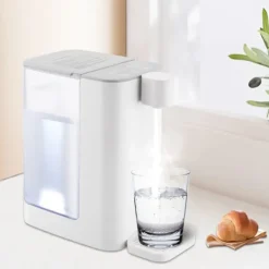 Varmtvandsdispenser - Varmtvandsautomat - 3 L - 2000 W - 5 Temperaturtrin - Hurtig Opvarmning - Temperaturkontrol - Til Kaffe Te Mælk - Hvid New