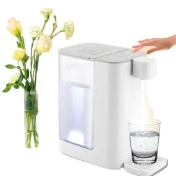 Vandkølere>Varmtvandsdispenser, 3L kapacitet, 2000W effekt, 1000ml/min udgang, dimensioner 24,8*14,2*26cm, 5 temperaturindstillinger